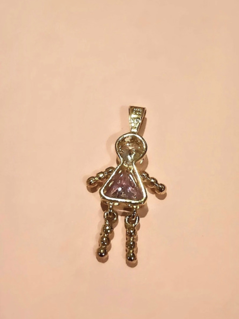 Gold & Pink Pendant Charm
